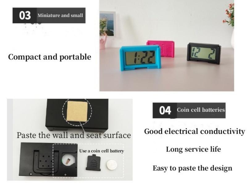 Mini horloge de bureau rectangulaire portable, affichage de l'heure sur 12 heures, pour chambre à coucher, salon, décoration de la maison