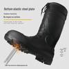 High-Top Cotton Winter Work Boots: Warm, Anti-Smash, Puncture-Resistant, Anti-Slip, Oil-Resistant, Steel Toe and Sole, Waterproof.