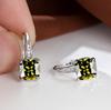 Rainbow Zircon Hoop Earrings Multicolor Crystal Square Stone Earrings Vintage Gold Color Wedding Earrings for Women Party