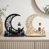 Gothic Wooden Swing Pumpkin Ghost Dark Style Crescent Tombstone Desk Craft  Gift Giving