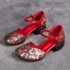 Women Shoes Summer Sandals Genuine Leather 2024 New Fashion Buckle Strap Print Retro Handmade Concise Leisure Ladies Sandals Casual Shoes