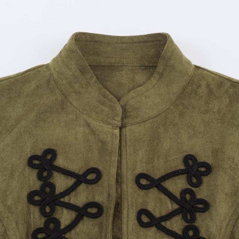 2026 Womens Street Fashion Faux Suede Knot Jacket W021 83140