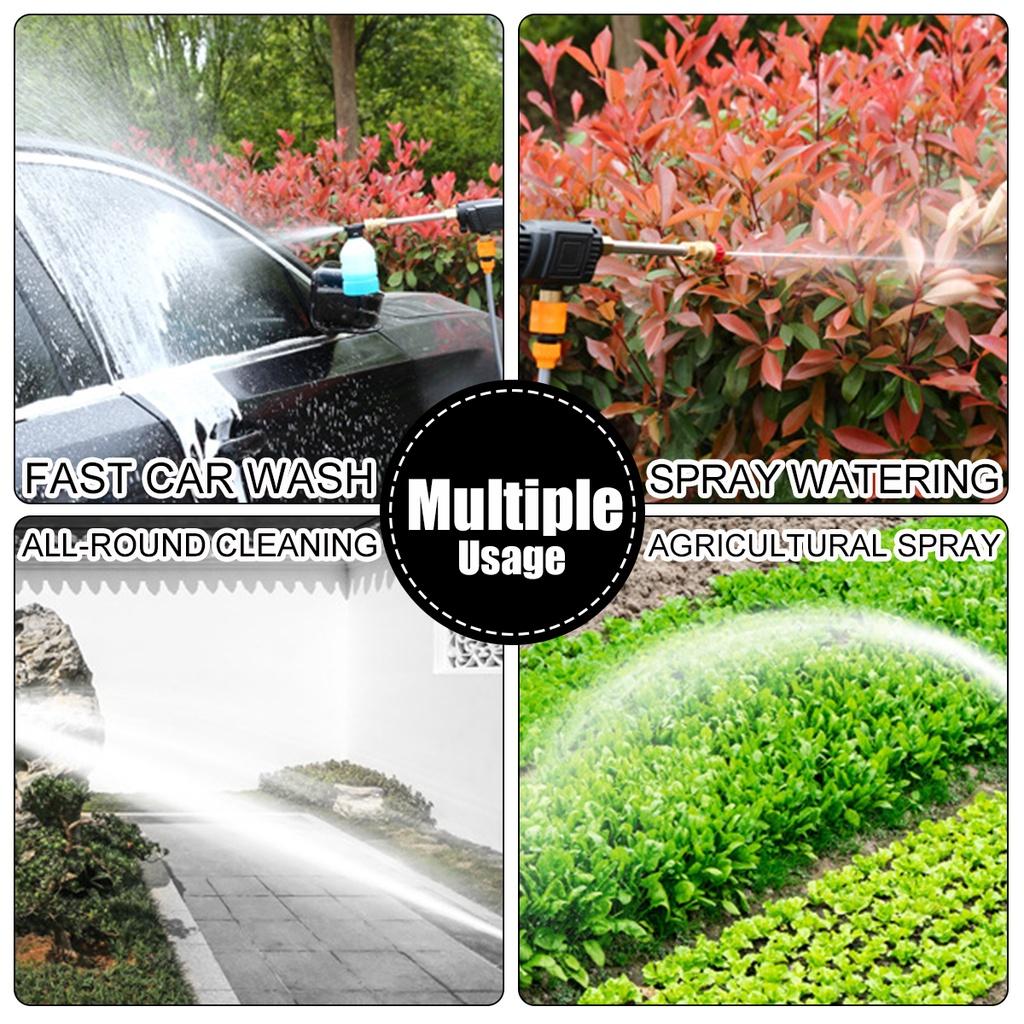 500W Cordless High Pressure Washer Spray Water Guns Car Wash Pressure Water Nozzle Cleaning Machine 24V For 18V Battery