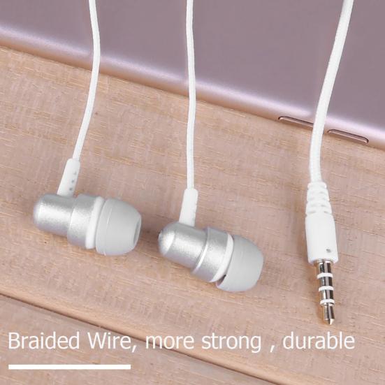 Bass Wired In-Ear Sports Headphones with Mic HIFI HD-compatible Sound High Frequency Braided Wired 3.5mm Headphones