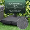 20kg Garden Parasol Base with Wheels Heavy Duty Sand or Water Filled Patio Umbrella Base for Outdoor Deck Beach Black