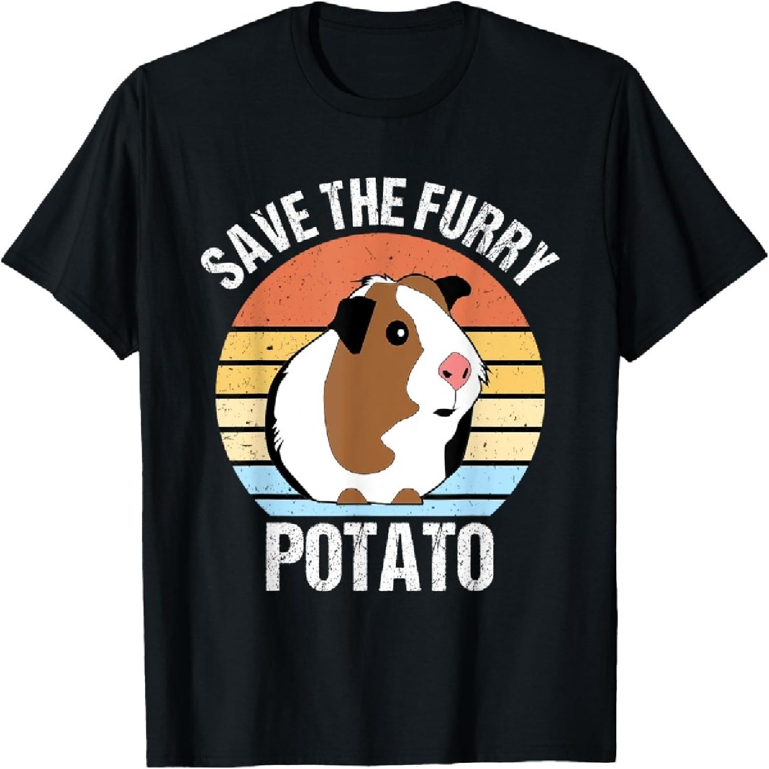 Save The Furry Potato Funny Guinea Pig T-Shirt S