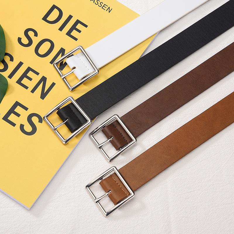 Women's Korean-Style Decorative Wide Pin Buckle Belt for Jeans - Unisex & Versatile