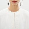 Women's Hemp Linen Collarless 3/4 Sleeve Jacket