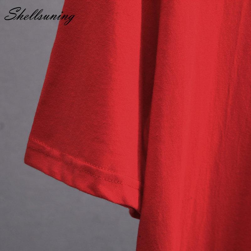 Bavlněná trička Shellsuning Oversized Dámské Léto S krátkým rukávem Trička s 3D potiskem dopisů Dámské Běžné Volné High Street Basic Tops