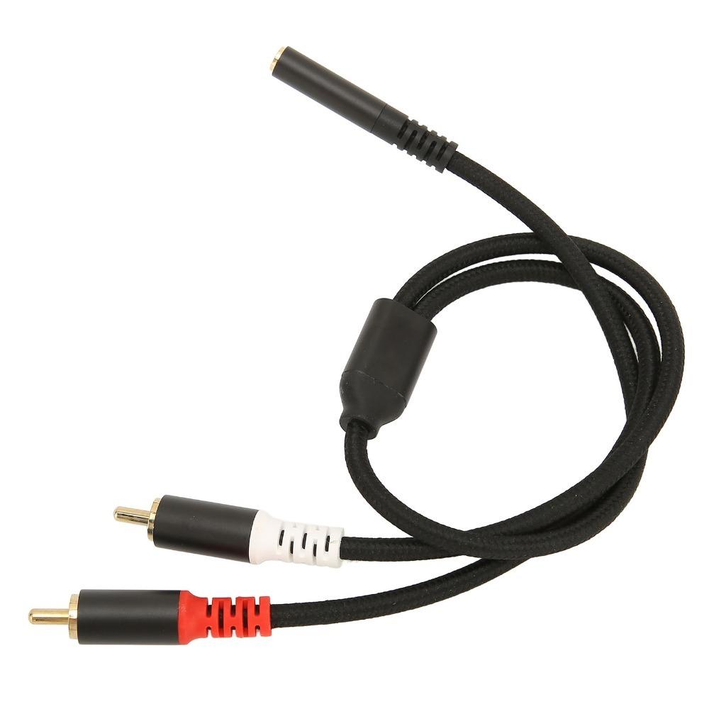 Gold Plated Stereo 3.5mm to 2RCA Cable Flexible Bidirectional Sound Y Splitter Cord  For Phone
