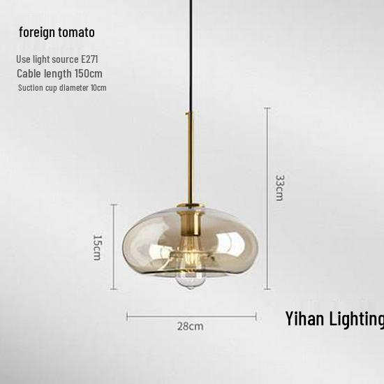 Nordic Modern Pendant Light – Minimalist Glass Fixture for Coffee Shops, Bedside, Bar Counters