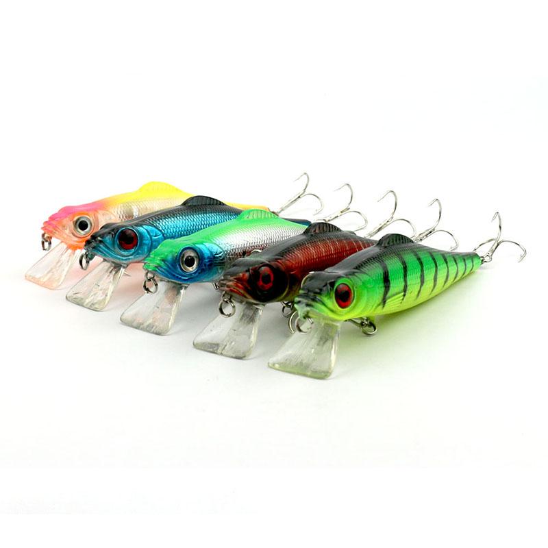 HENGJIA 5 stück/10 stück Minnow Angeln Köder Wobbler 3D Augen Langsam Sinkend Angeln Zubehör
