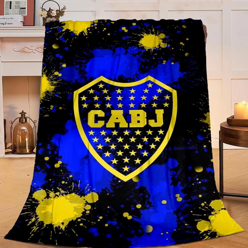 1PC Football Club Emblem Flannel Blanket Gift, Suitable for Both Men And Women, Soft Ideal for Beds And Sofa, Birthday Or Christmas Gift