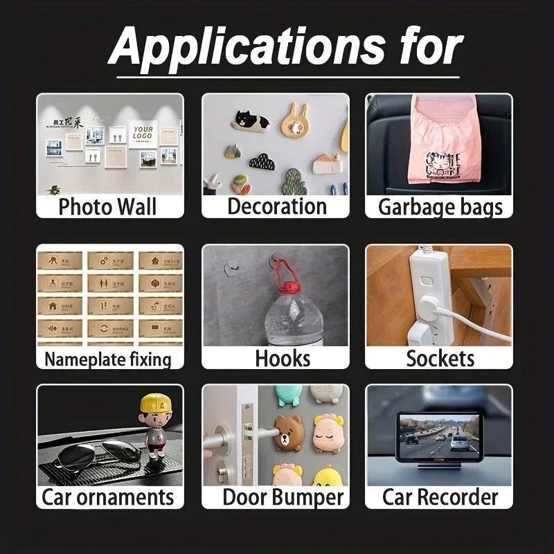 2PCS Double Sided Tape Very Strong Adhesive Double Sided Ape Washable Reusable Waterproof Transparent Double Tape Kitchen Bathroom