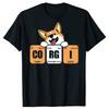 Funny Cute Dog Corgi Mom Dad Periodic Graphic Tshirts Men Fashion Casual Tshirt 100 Cotton Loose Oversized T Shirt Summer