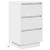VidaXL Bedside Table with LED Lights White 38x34x65 Cm, Nightstand, Bed Table, Side Table, Bed Cabinet, 861301