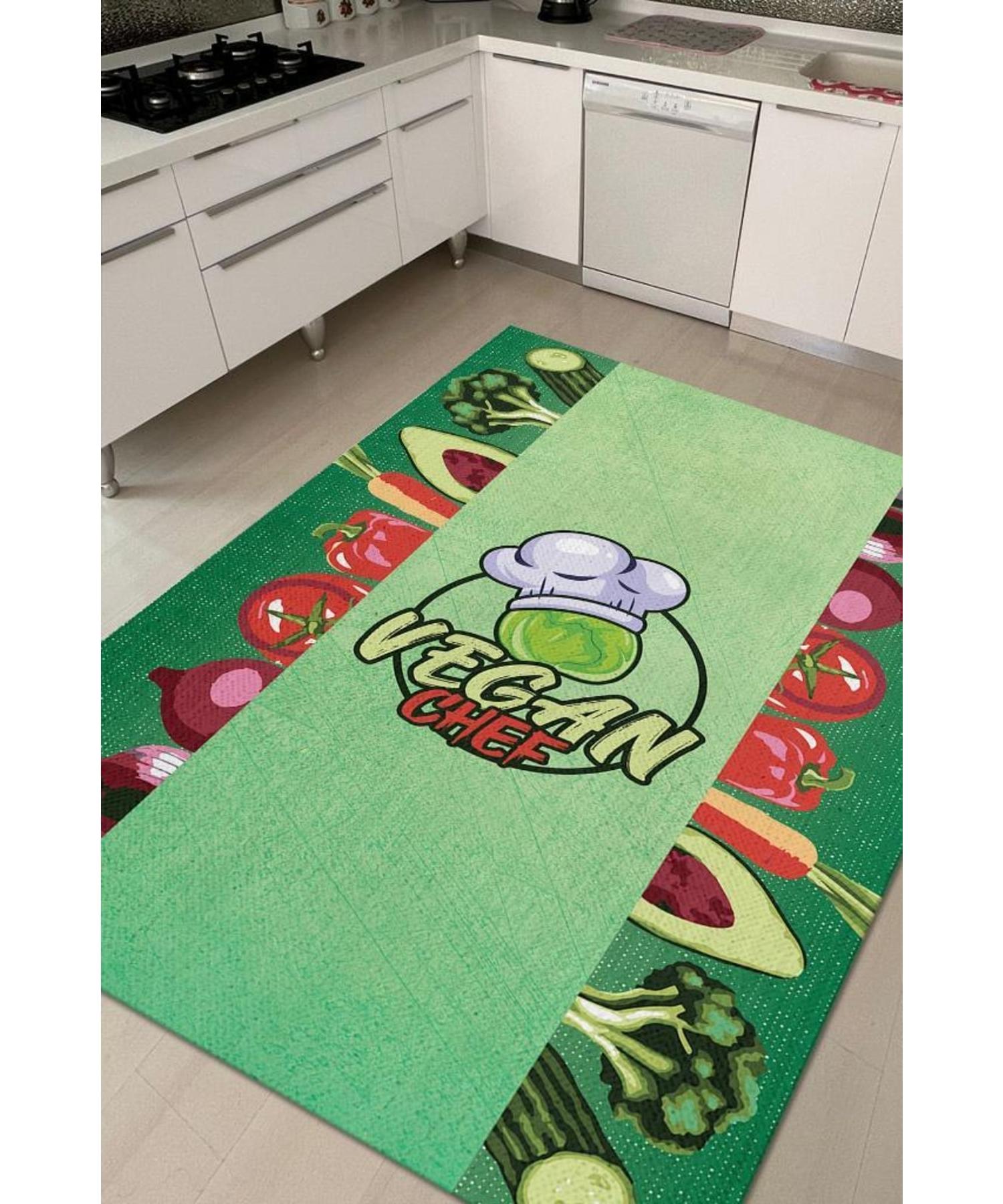 

Моющийся нескользящий веганский ковер на тканой основе Vegan Chef