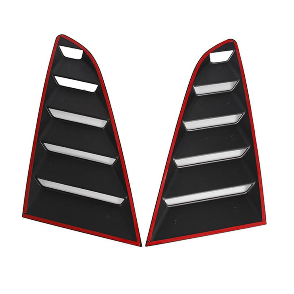 Black Rear Side Window Louvers ABS Plastic Shutter Air Vent Shade Matte Pair for Mustang Fastback 2015 2026 Car Accessories