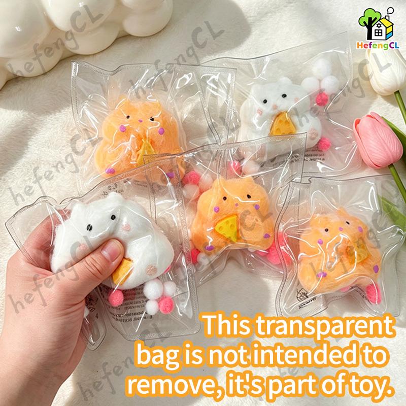 Hamster Queijo Squishy Brinquedo Fidget Alívio do Estresse Animal Macio Fofo Aperte Sensorial Descompressão Festa Infantil Presente de Feriado