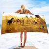 Microfiber Cowboy Print Beach Towels,Beach Towel Oversized,Quick Dry Cowboy On Horse Bath Towel Large,Absorbent Bathroom Towels