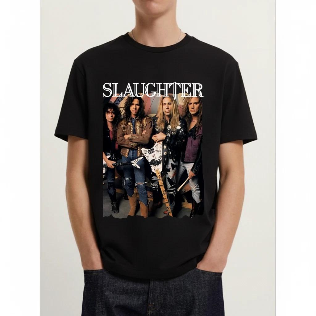 Vintage Slaughter Band Black Heavy Cotton T-Shirt – Fan Gift XL