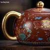 Handmade Zisha Xishi Teapot Set with Carp Design