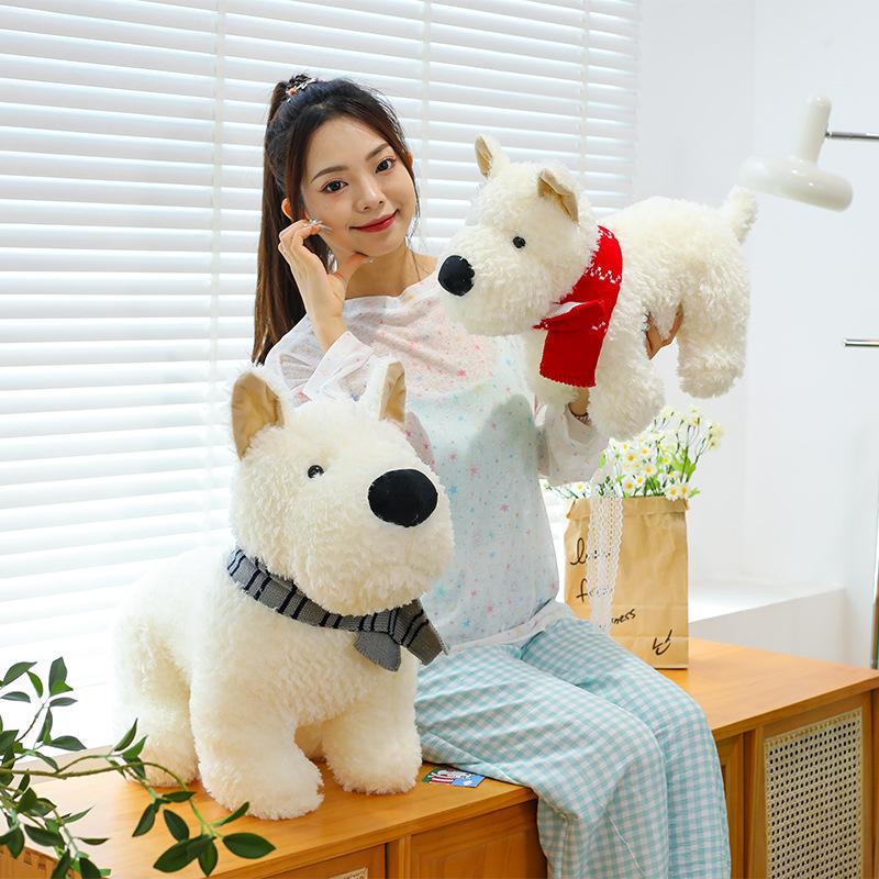 New Scarf West Highland Puppy Doll Plush Toy Children's Dog Doll Ragdoll Girls Gift