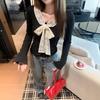 Women's Slim Fit Lace Bow Long Sleeve T-Shirt - New Autumn/Winter 2026 Chic