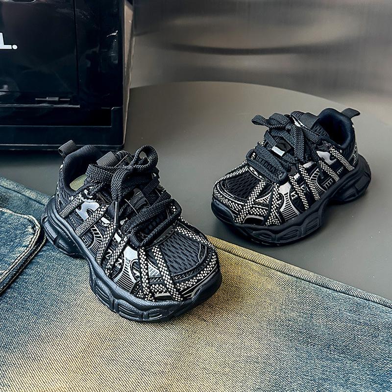 Children's Popular Thick-soled Letter Sneakers Boys' Trendy Shoes Medium and Large Children's Lightweight Fashion Dad Shoes Girls' Casual Shoes