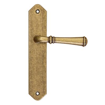 Manija de puerta HAMILTON con placa sin agujero ORO ANTIGUO