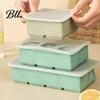 Whiskey Ice Cube Mold Silicone Tray with Lid 4/6/8 Cavities Easy Release Drinks Summer Refrigerator Cocktail Maker Press Kitchen Supplies