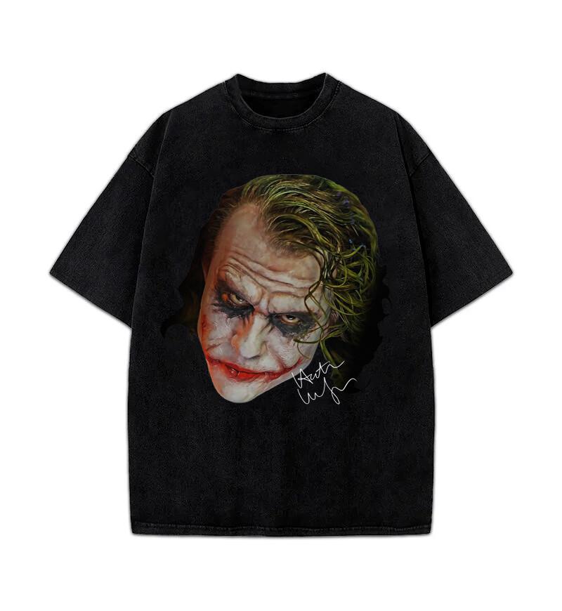 BatUnisex The Dark Knight Joker Heath Ledger Vintage Style Unisex TShirt 2XL