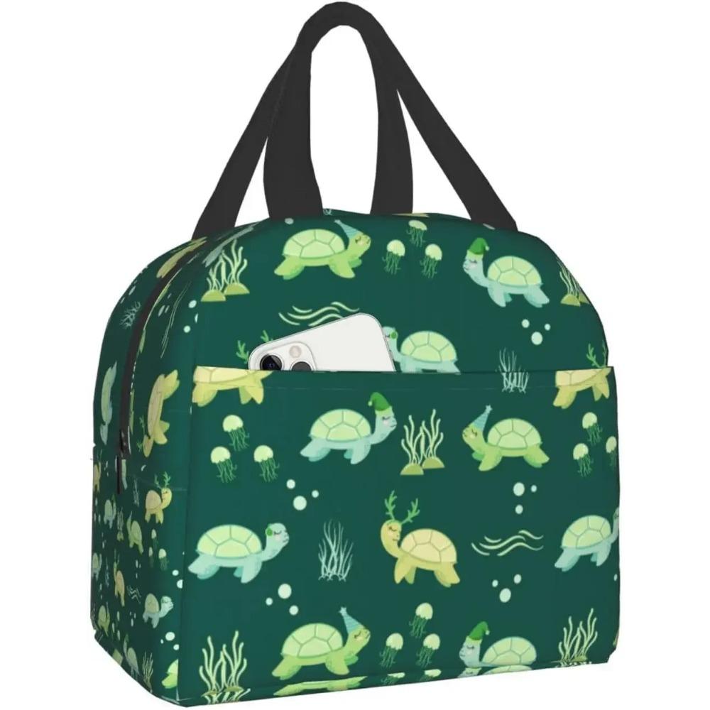 Cute Turtle Thermal Lunch Bag Travel Picnic Bento Cooler Reusable Tote Work Insulated Container Bags for Women Men Boys Girls