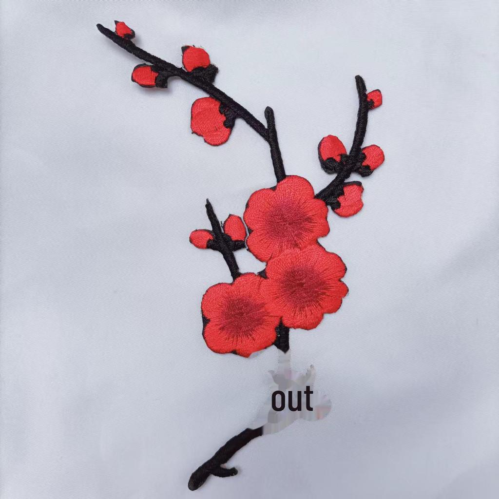 Plum Blossom Velcro Embroidered Patch for DIY Clothing & Accessories