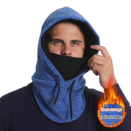 

Зимняя шапка-балаклава с регулируемым шнурком, однотонная плюшевая подкладка, закрывающая шею, уличная шапка унисекс