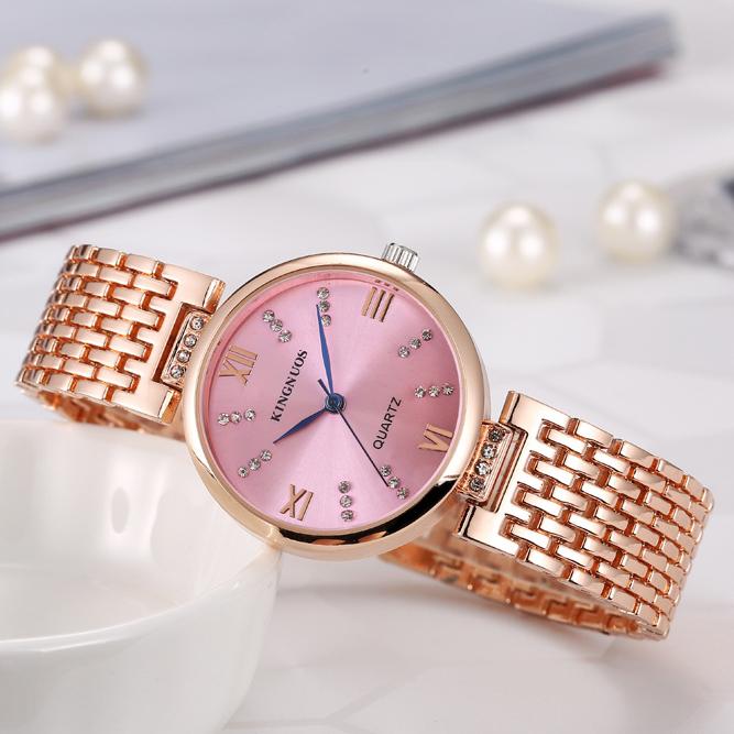 KINGNUOS Ceas cu diamante de înaltă calitate pentru damă