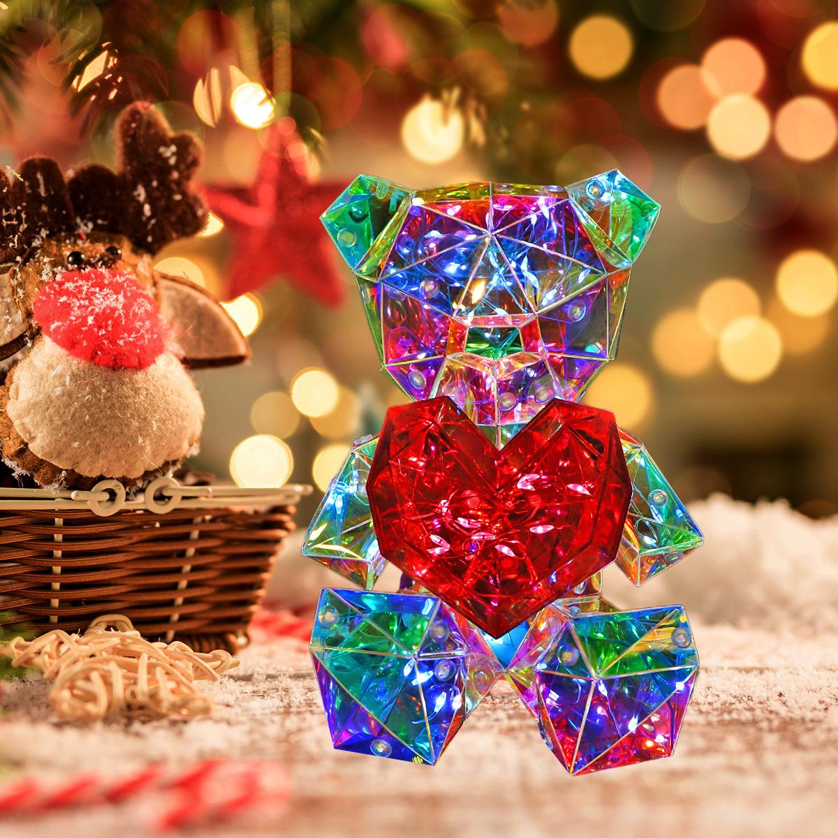 

Радужный мишка - ночник - Идеально для подарков на День святого Валентина, Циси или День рождения 14x13x17 cm