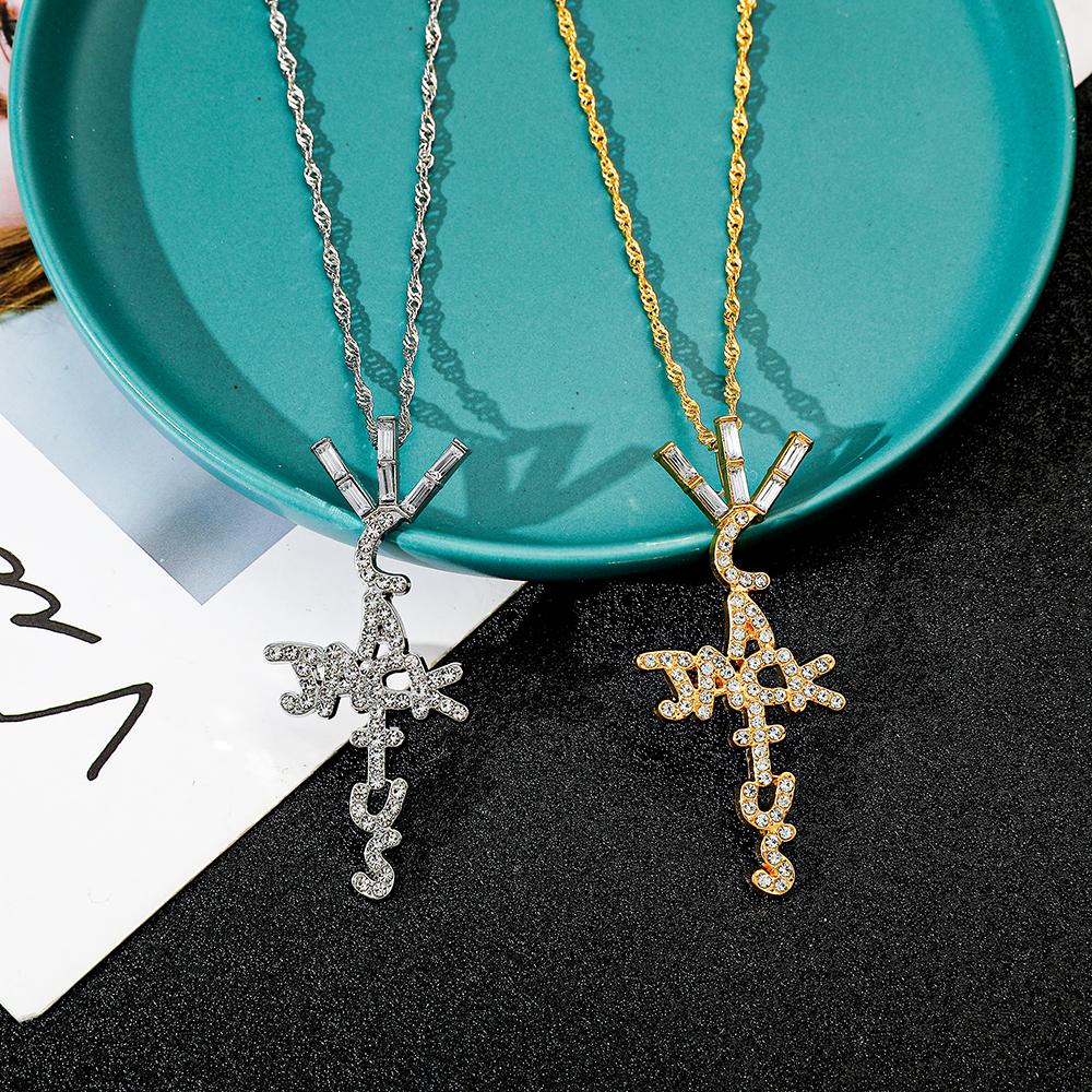 Scott Cactus Jack Tvarovaný přívěsek na krk - Ledový křišťál kubický zirkon Hip Hop šperk Dárek