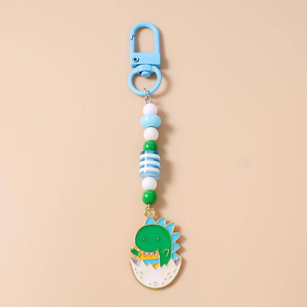 

Lovely Enamel Animal Dinosaur Keychain Women Girls Handmade Beaded Key Ring Pendants for Handbag Decor DIY Jewelry Gift