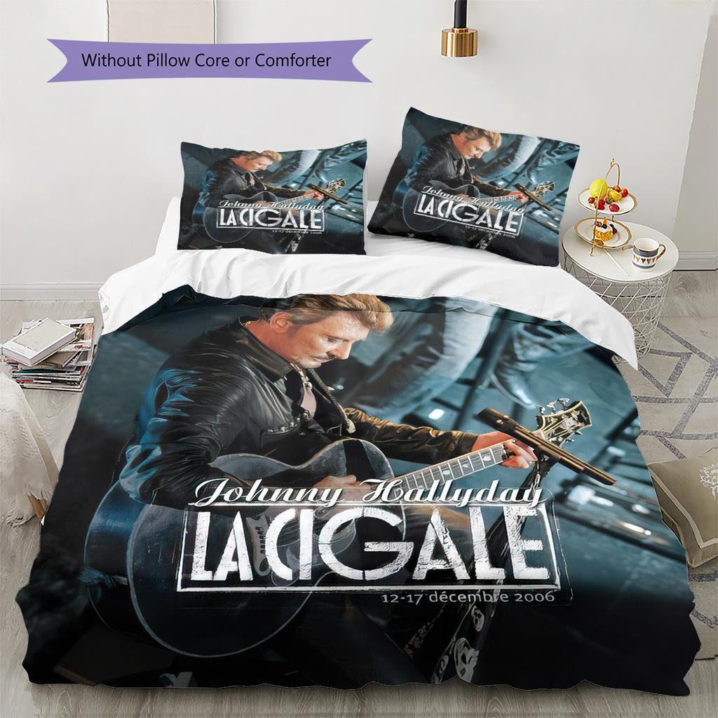 1PC Johnny Hallyday pattern Bedding Quilt Set Quilt Cover Pillowcase Home Decoration Birthday Gift (1 * duvet cover + 19 * pillowcase, without core)