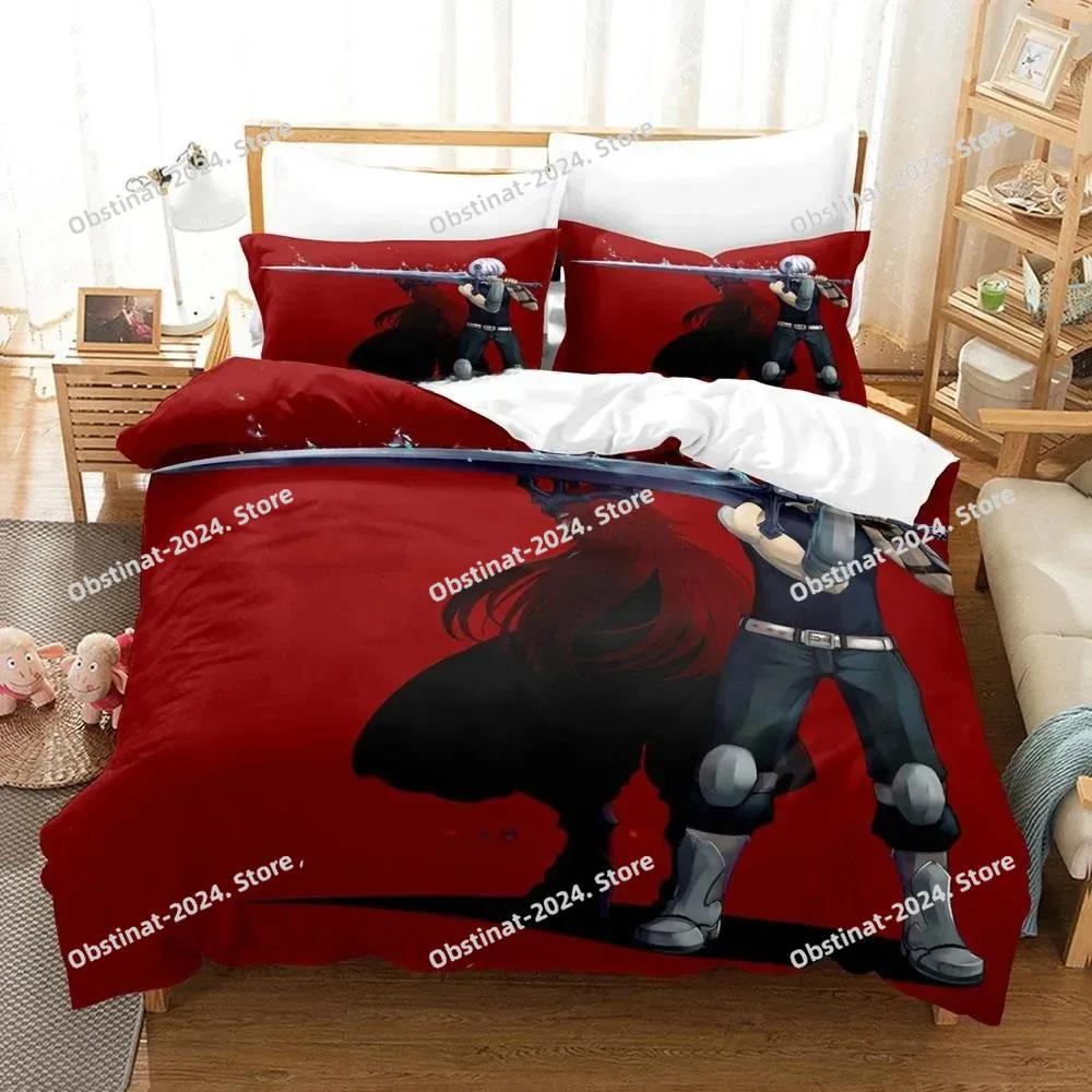 Anime Ragna Crimson Beding Set Single Twin Ful Quen King-Sized Dimensionsd Dimensions Tenager Bedrom Shet Set 3D Print Anime Bed Shet Set