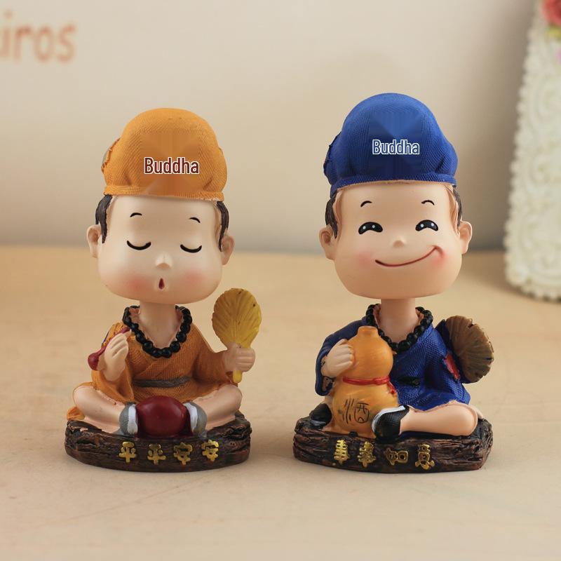 Kreative Ji Gong Mönch Wackelkopffigur: Harzhandwerk für die Heimdekoration, Geschenke für Männer & Frauen