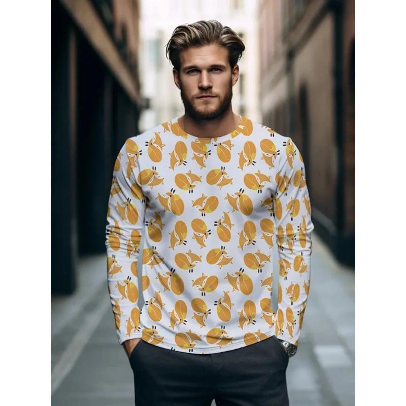 

Мужские футболки с длинным рукавом с 3D фруктовым узором, пуловер с принтом графики банана, модные футболки на весну-осень L