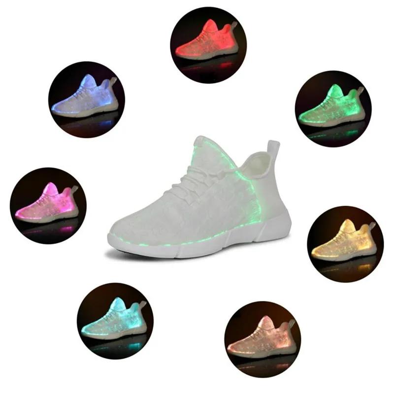 Baskets lumineuses Spring Boy pour hommes, femmes, filles, enfants, chaussures à LED clignotantes, adultes, rechargeables par USB, chaussures en fibre optique