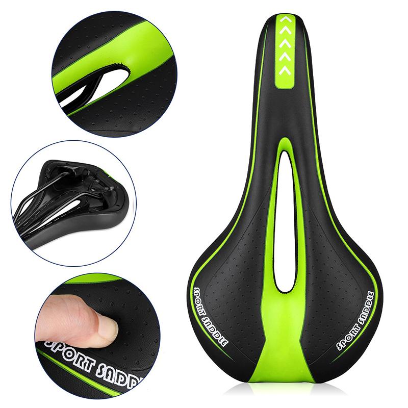 Bike Saddle Mountain Bike Seat Breathable Comfortable Bicycle Seat PU Leather Gel Filled Shockproof Men Women Bicycle Saddle