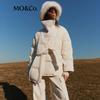 MO&Co. New Chinese Style Wool Shawl Down Jacket with Belt
