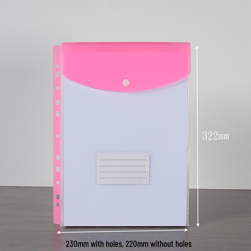 A4 11-Hole Vertical Loose-Leaf Document Bag with Colored Labels