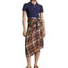 Polo Ralph Lauren FW22 Slim Fit Solid Cable Knit Short Sleeve Polo Shirt Women tops Blue WMPOKNINCU20630-410