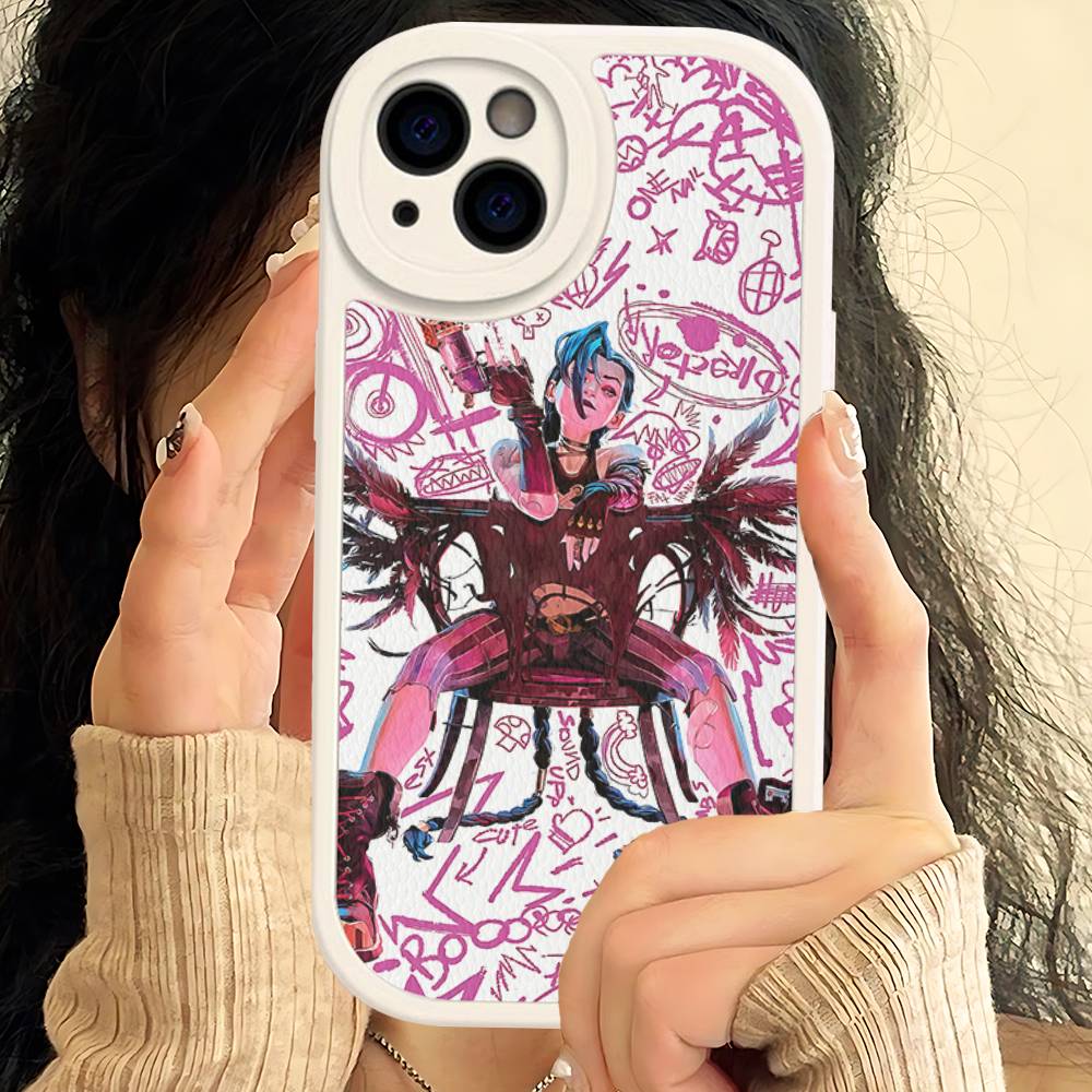 Graffiti Arcane Jinxs Phone Case Hard Leather For IPhone 14 13 16 Mini 15 14 11 12 Pro Max Plus Fundas