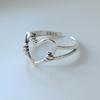 Korean Style Retro Love Heart Adjustable Open Ring for Women - Sweet Peach Heart Design